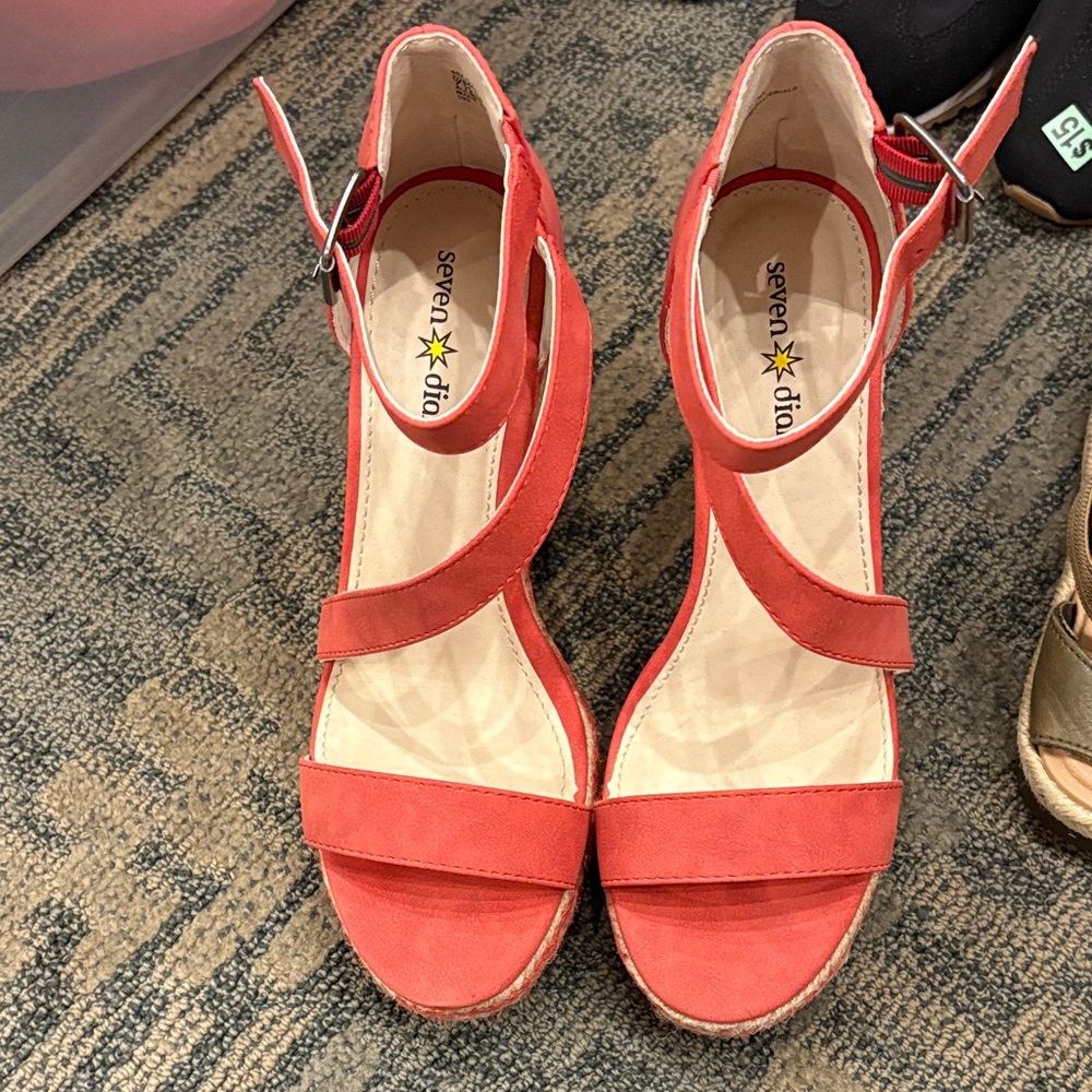 Seven Dials Coral Strappy Sandals